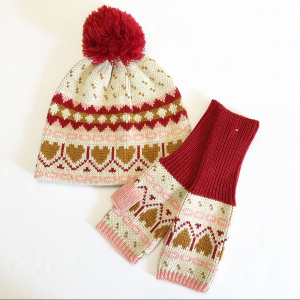 UO Fair Isle Beanie and Fingerless Mitten Set